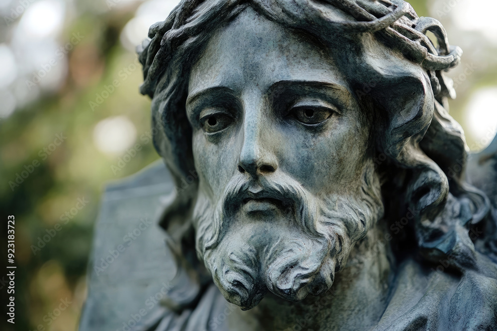 Close-up of Jesus Christ Statue with Crown of Thorns Close-up of Jesus Christ Statue with Crown of Thorns