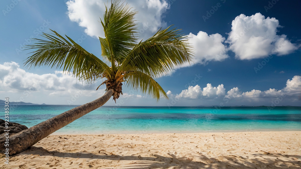 Obraz premium tropical beach with palm trees