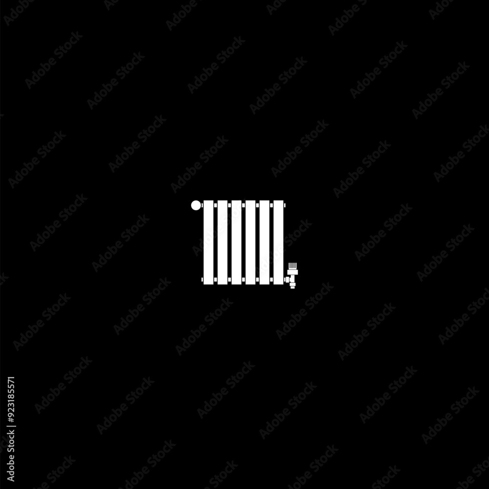 Heating radiator icon isolated on dark background Heating radiator icon isolated on dark background