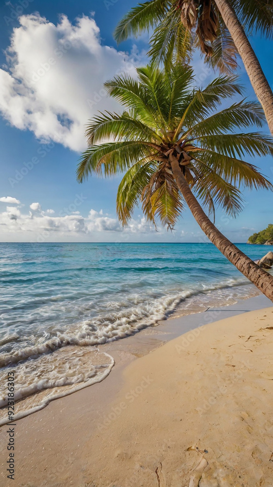 tropical beach with palm trees tropical beach with palm trees