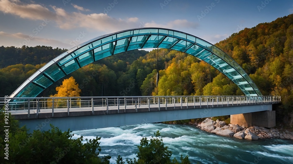 Fototapeta premium The glass bridge over the mountain