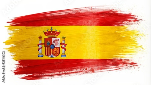 Spanish flag painted with colorful brush strokes , Spain, flag, painted, artwork, abstract, vibrant, creative
