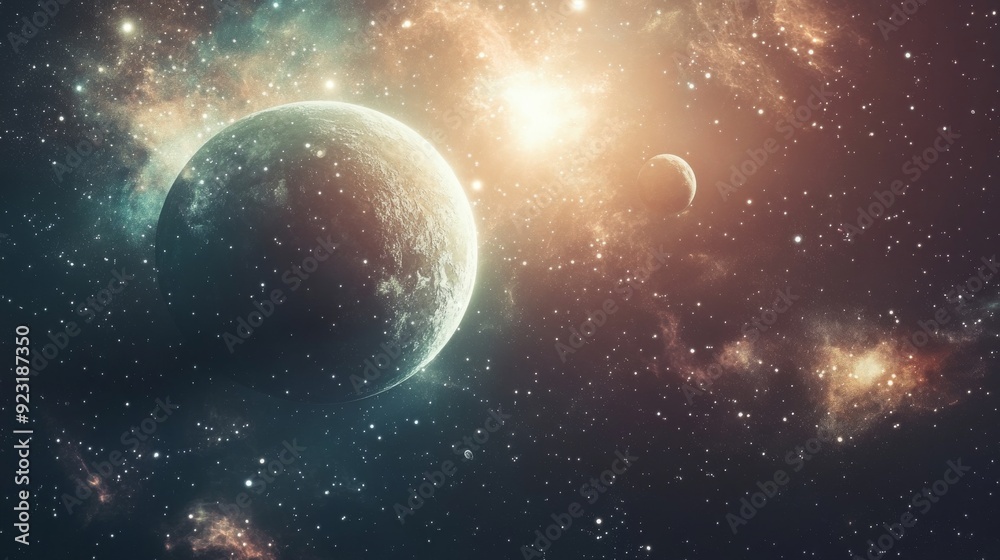 Obraz premium Celestial Landscape: A Distant World