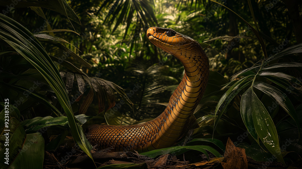 Fototapeta premium king cobra snake in the forest 