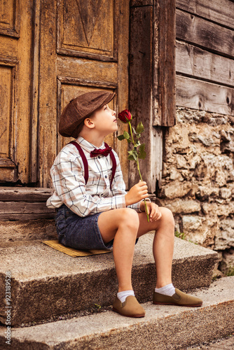 Cuadro en lienzo Retro photography of a boy