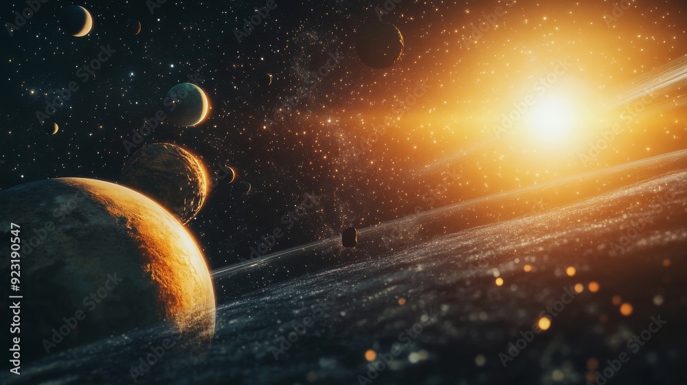 Fototapeta premium Cosmic Landscape: A Stellar Symphony