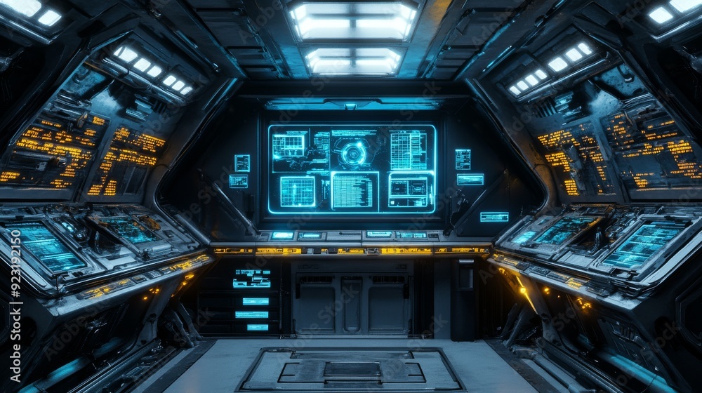 Fototapeta premium Futuristic Spaceship Bridge