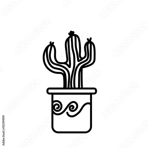 Cactus Line Han Drawn