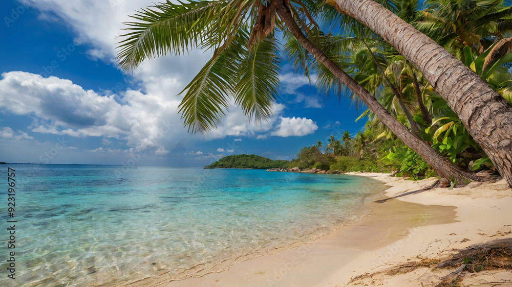 tropical beach with palm tropical beach with palm