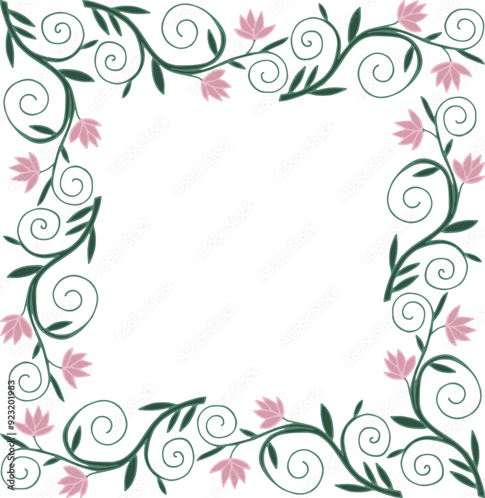 Hand drawn frame of lily flowers. Vector illustration. For printing. Hand drawn frame of lily flowers. Vector illustration. For printing.