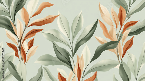 seamless background with leaves