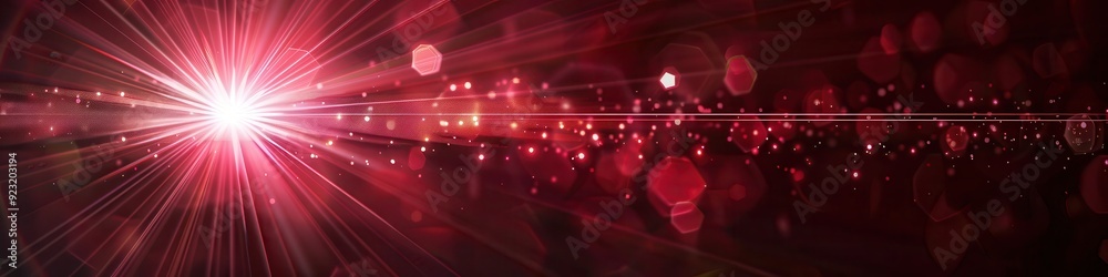 Lens Flare Light. Abstract Burst of Red Light on Black Background Lens Flare Light. Abstract Burst of Red Light on Black Background