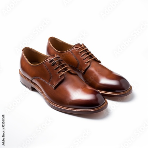 Wallpaper Mural Polished Brown Leather Dress Shoes for Men - Stylish Formal Footwear Torontodigital.ca
