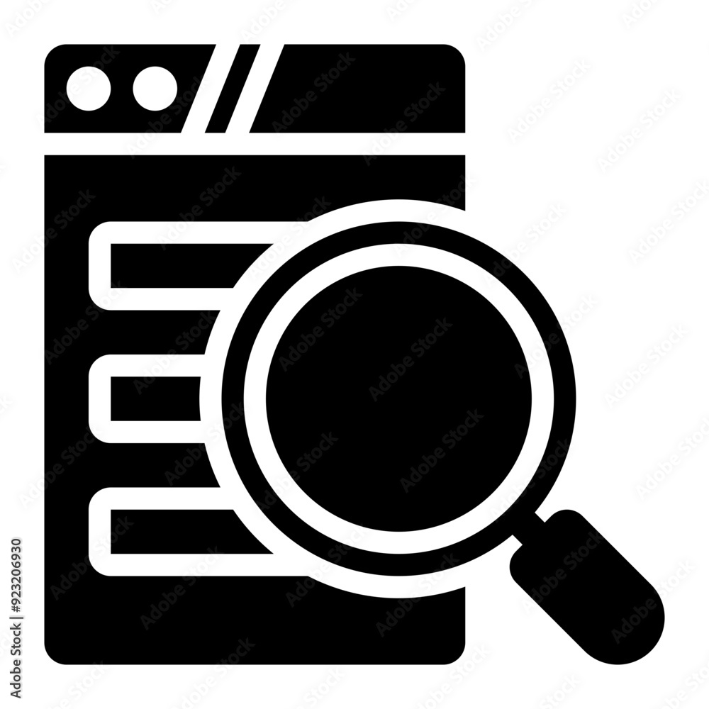 serp, search engine, result page, seo, search engine, optimization, searching, browsing solid or glyph icon