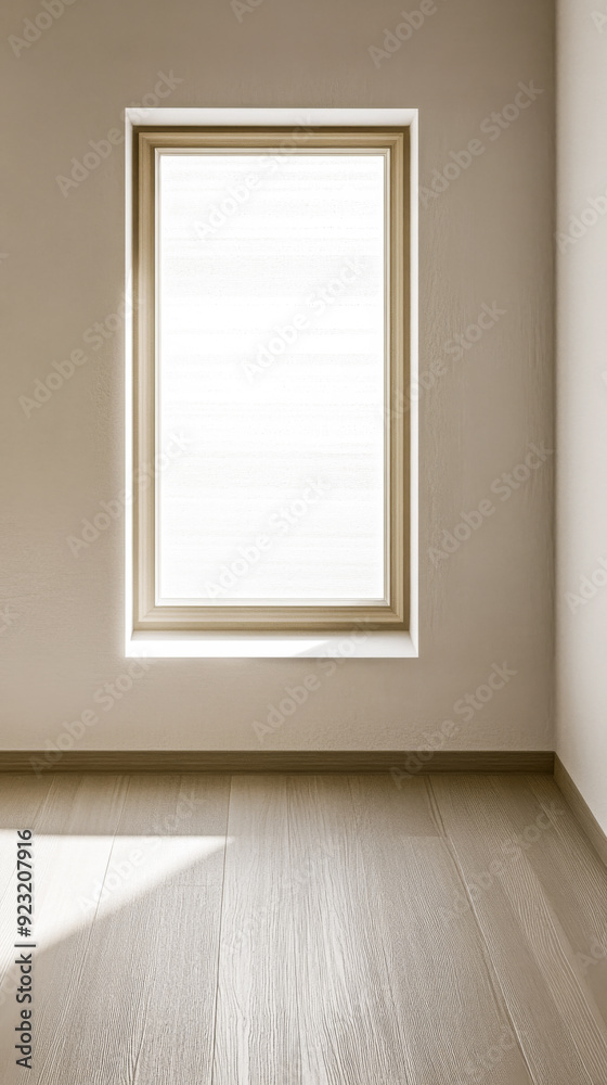 Elegant property interiors with a large window, natural lighting and contrasting shadows. Residential Real Estate interior design composition background or template. Elegant property interiors with a large window, natural lighting and contrasting shadows. Residential Real Estate interior design composition background or template.