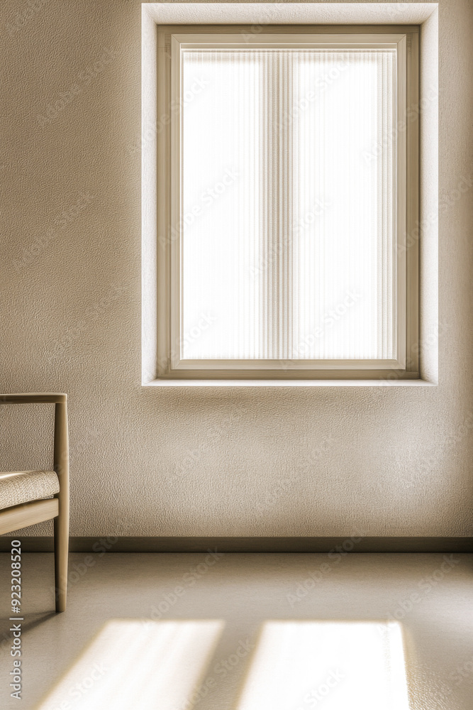 Elegant property interiors with a large window, natural lighting and contrasting shadows. Residential Real Estate interior design composition background or template. Elegant property interiors with a large window, natural lighting and contrasting shadows. Residential Real Estate interior design composition background or template.