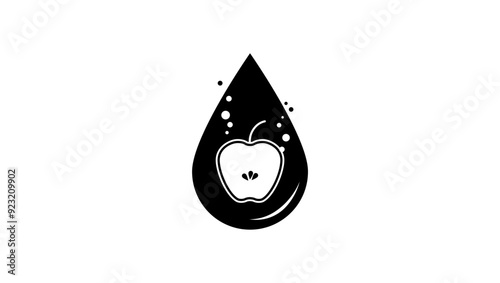 apple cider vinegar, black isolated silhouette