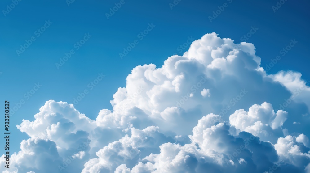 Fluffy White Clouds Against a Clear Blue Sky on a Sunny Day Fluffy White Clouds Against a Clear Blue Sky on a Sunny Day
