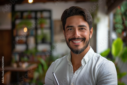 A smiling young Latin busin...