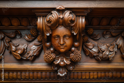 Antique fireplace mantel,