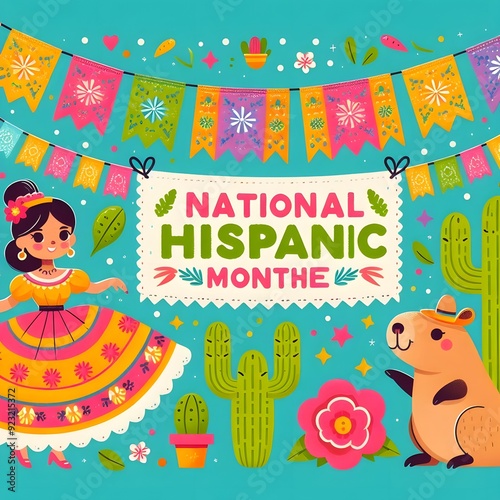 Hispanic Heritage Month Poster celebrating culture Background photo