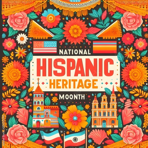 Hispanic Heritage Month Poster celebrating culture Background photo