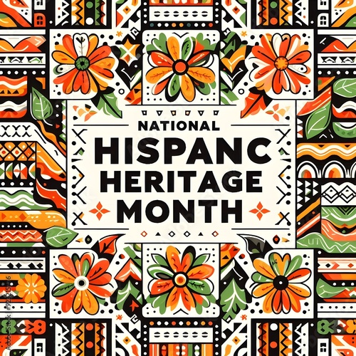 Hispanic Heritage Month Poster celebrating culture Background photo