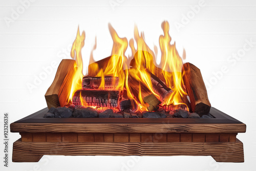 Fireplase isolated on a whi...
