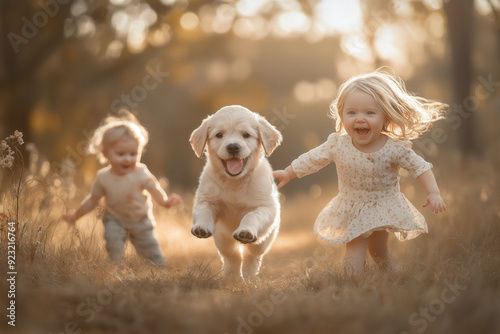 Happy funny labrador puppy ...