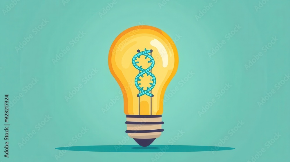 Creative lightbulb illustration featuring a DNA double helix, symbolizing innovation and scientific inspiration. Creative lightbulb illustration featuring a DNA double helix, symbolizing innovation and scientific inspiration.