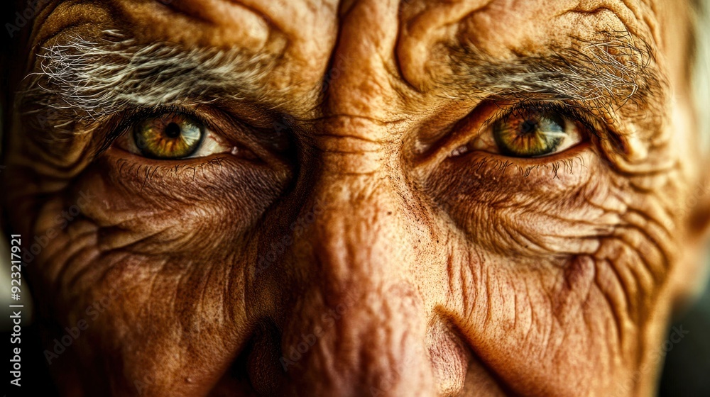 The wise gaze of an elderly man reflects a lifetime of stories and emotions, illuminated by warm sunlight, capturing the essence of aging gracefully The wise gaze of an elderly man reflects a lifetime of stories and emotions, illuminated by warm sunlight, capturing the essence of aging gracefully