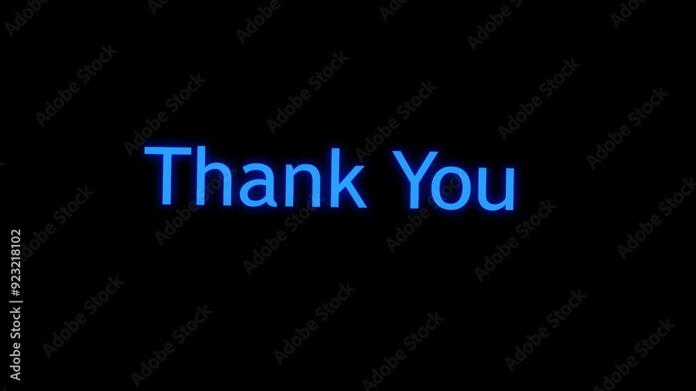 thank you text animation with neon glow. thank you text animation with neon glow.