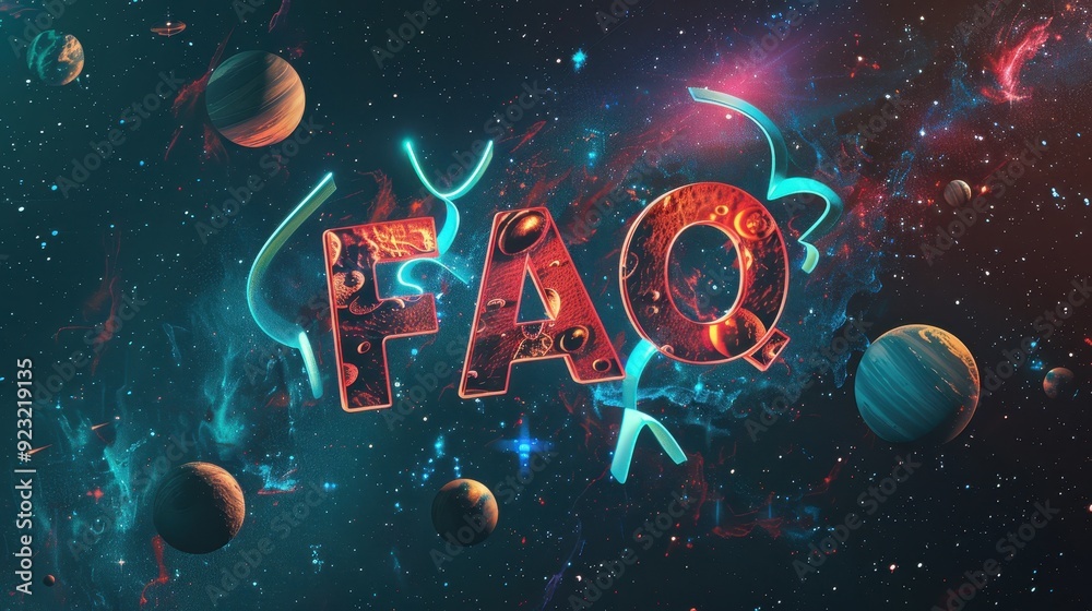 Space-themed background with stars and planets; with the letters Space-themed background with stars and planets; with the letters