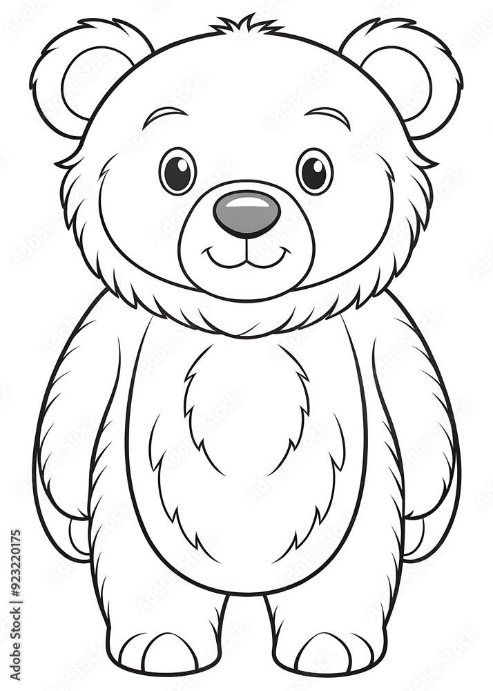 Fototapeta premium Adorable Bear Coloring Pages: Cute and Fun Designs for Kids. Cute. Bear. Coloring. Pages. Kids
