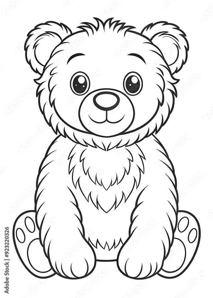 Obraz premium Delightful Bear Coloring Pages: Fun and Creative for Kids. Cute. Bear. Coloring. Pages. Delightful