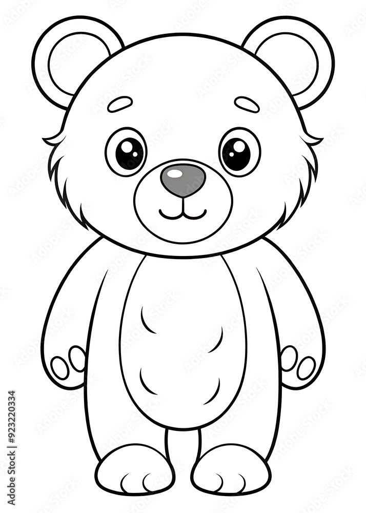 Fototapeta premium Artistic Bear Coloring Pages: Beautiful Designs for Kids. Cute. Bear. Coloring. Pages. Artistic