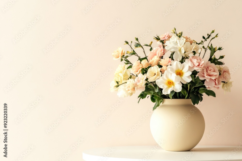 A stunning bouquet of pastel flowers brightens a cozy space, showcasing nature’s beauty in soft hues against a delicate pink wall A stunning bouquet of pastel flowers brightens a cozy space, showcasing nature’s beauty in soft hues against a delicate pink wall