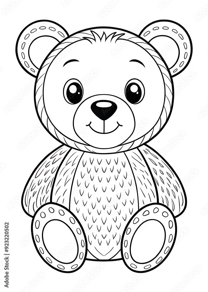 Fototapeta premium Unique Bear Coloring Pages: One-of-a-Kind Designs for Kids. Cute. Bear. Coloring. Pages. Unique