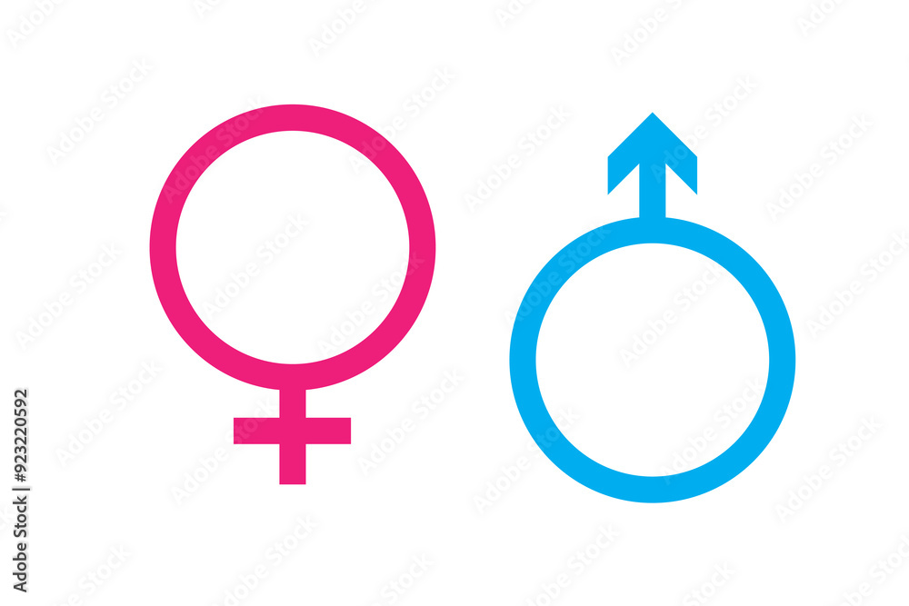 Gender symbols in pink and blue isolated - stock vector eps Gender symbols in pink and blue isolated - stock vector eps