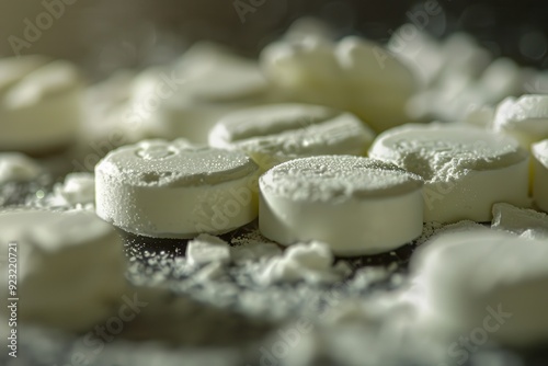 MDMA - Closeup of Pure White Substance Representing Addiction and Criminal Activities photo