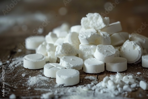 MDMA Closeup: White Substance Representing Addiction and Criminal Activities photo