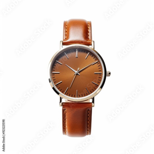 Elegant Brown Leather Wristwatch with Classic Dial - Perfect for Casual and Formal Settings photo