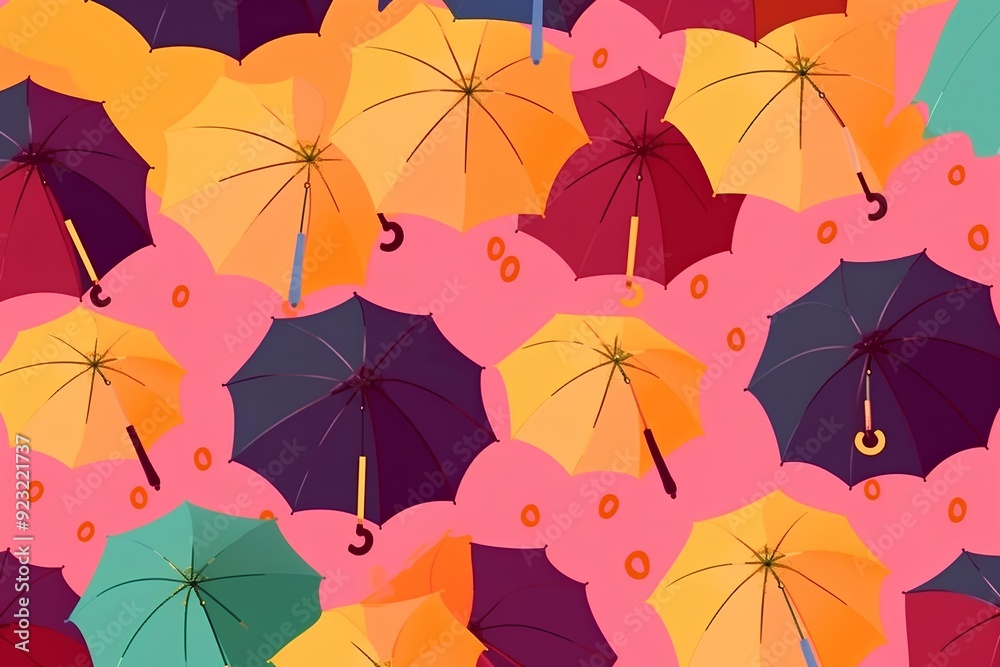 Obraz premium seamless pattern with umbrellas