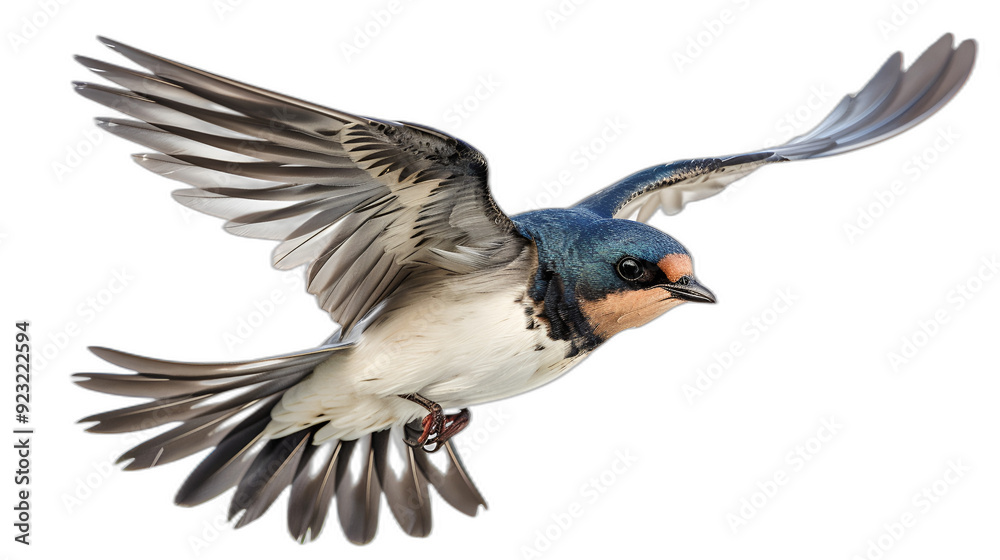 Swallow Isolated on White Background, High-Resolution Bird Photography, Detailed Swallow Image, Generative AI Swallow Isolated on White Background, High-Resolution Bird Photography, Detailed Swallow Image, Generative AI