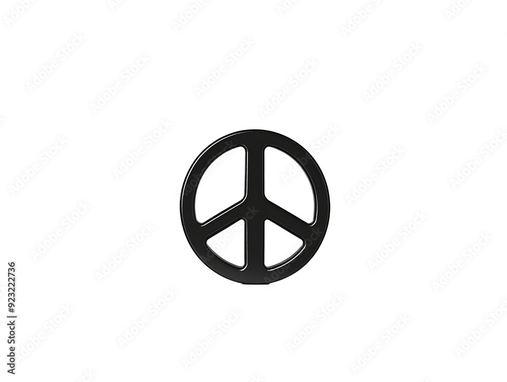 peace symbol, black and white simple logo