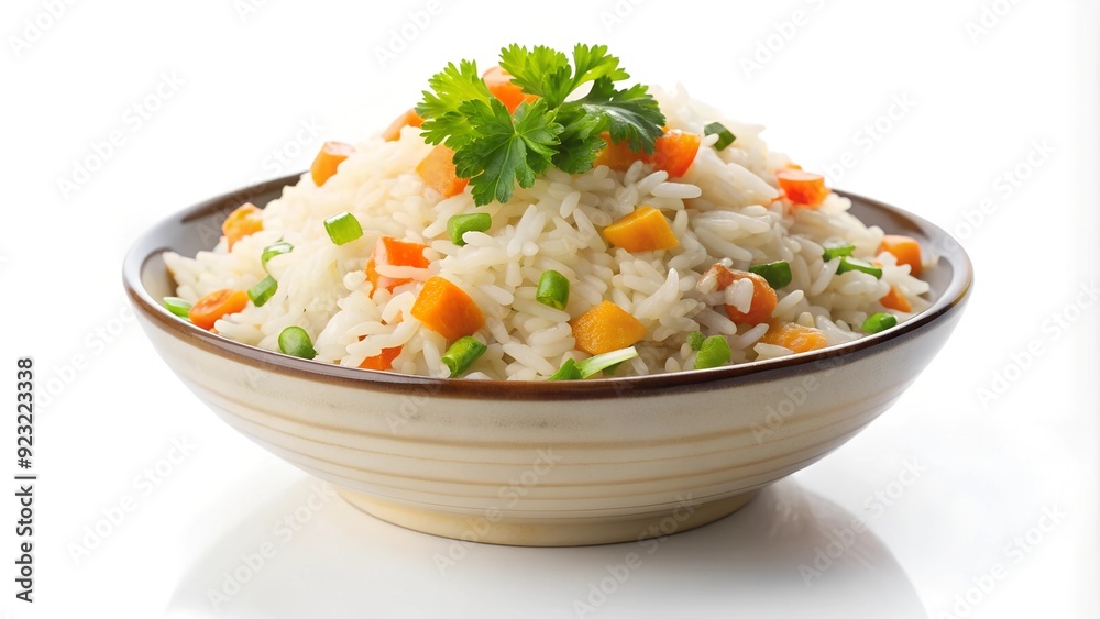delicious tasty of rice on white background delicious tasty of rice on white background