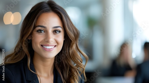 A satisfied customer receiving excellent service in a bank, with a representative explaining details clearly, set in a sleek, professional environment.