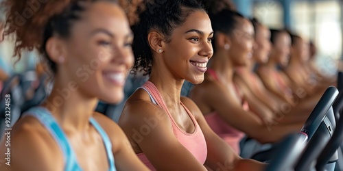 Group Fitness Training in a Modern Gym. Generative ai