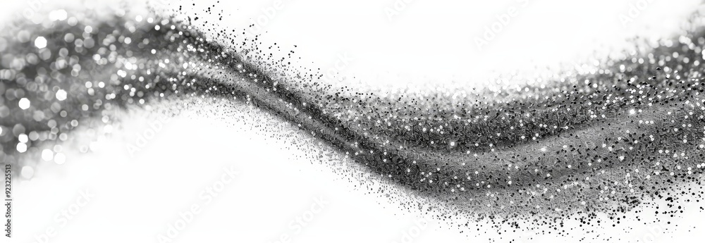 Fototapeta premium The elegance of silver glitter is amplified by a dynamic swirl, showcasing its brilliance in high definition.