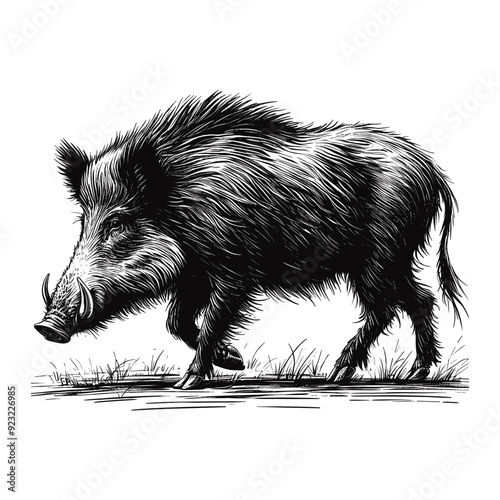 wild boar walking